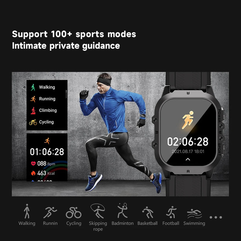 MISIRUN New C26 Smart Watch 100+ Sports Modes Bluetooth Call Smartwatch 1.96" AMOLED 1ATM Waterproof Outdoor Military Wristwatch